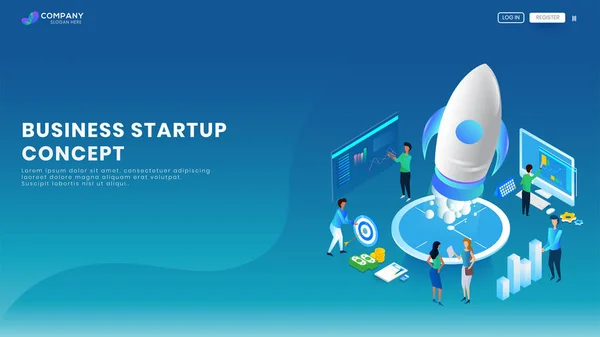 Business Start up concept website or landing page design with il