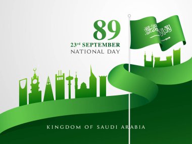 23rd September National Day celebration poster design with illus clipart