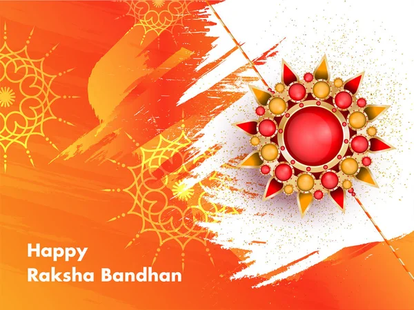 Happy Raksha Bandhan návrh přání s nádherným Rakhi ( — Stockový vektor
