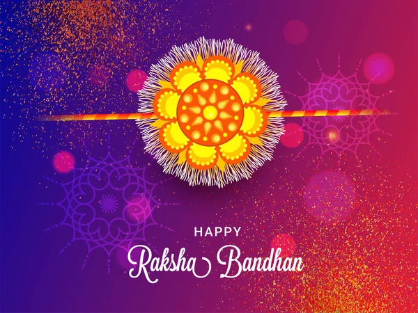 Happy Raksha Bandhan greeting card design with beautiful Rakhi ( — Stock Vector