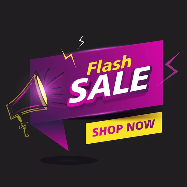 Flash Sale affiche ou modèle de conception avec haut-parleur pour la publicité — Image vectorielle