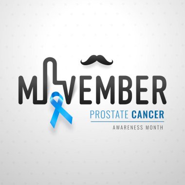 Aids şerit ve bıyık illüstrasyon ile şık metin Movember
