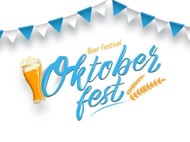 Yaratıcı afiş veya poster tasarımı, şık metin Oktoberfest Bira 