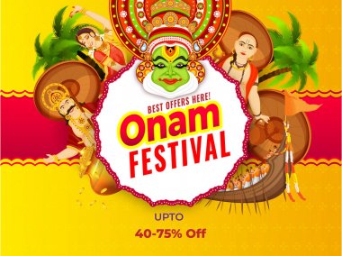 Satış afiş veya poster tasarımı ile 40-75% indirim teklifi, illustr