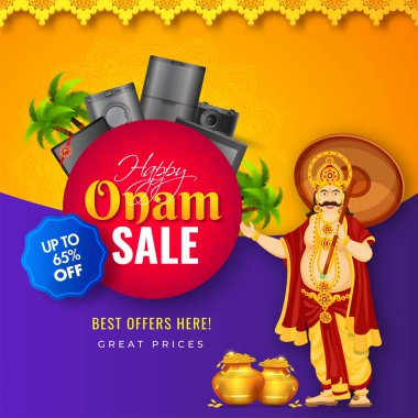 %65 indirimli offe ile Elektronik Satış posteri veya şablon tasarımı