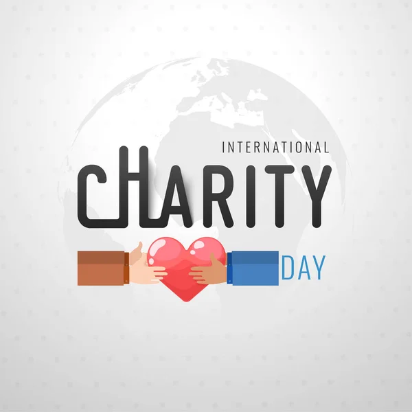 Día Internacional de la Caridad cartel o diseño de la bandera con illustrat — Archivo Imágenes Vectoriales