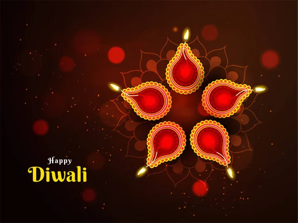 Bella decorazione in occasione del Festival del Diwali con male — Vettoriale Stock