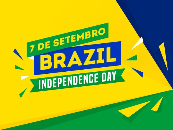 7 De Setembro, Brasil Banner Día de la Independencia o diseño de póster w — Vector de stock