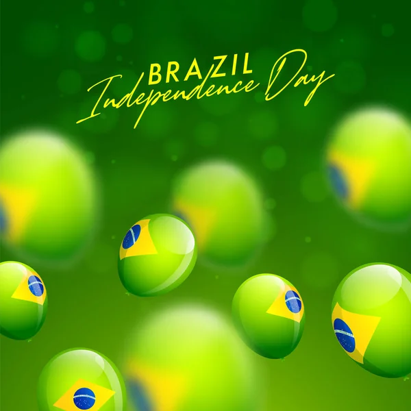 Día de la Independencia de Brasil tarjeta de celebración o diseño de póster decora — Vector de stock