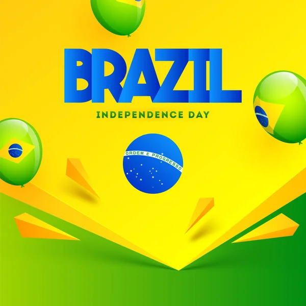 Brazil Independence Day poster or template design decorated with — Stock Vector