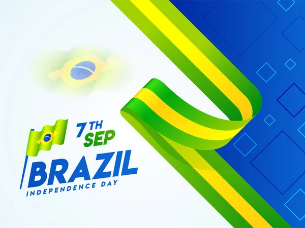 Δημιουργικό σχέδιο banner ή πόστερ με Βραζιλία εθνική σημαία για 7 — Διανυσματικό Αρχείο