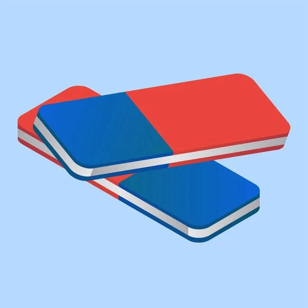 Twee gum in 3D-stijl op blauwe achtergrond. — Stockvector