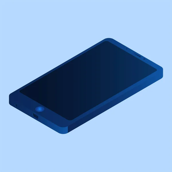 3D-Abbildung des Smartphones in blauer Farbe. — Stockvektor