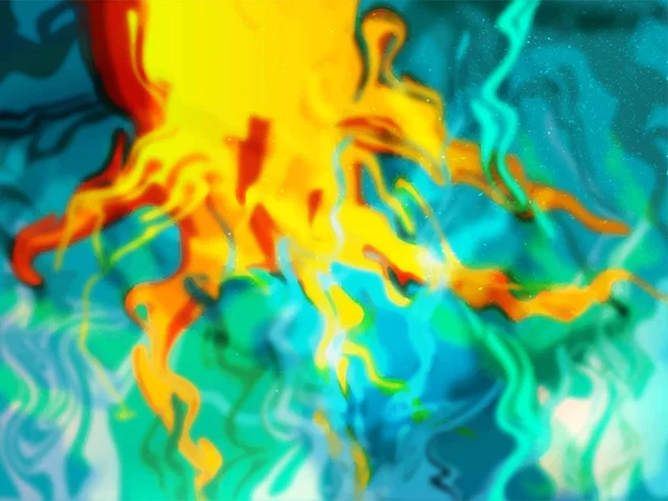 Kleurrijke vloeistof flow of fluid Art Abstract achtergrond. — Stockvector