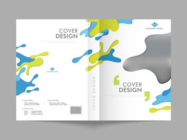 Business cover page or template layout with abstract fluid art. — Stock Vector