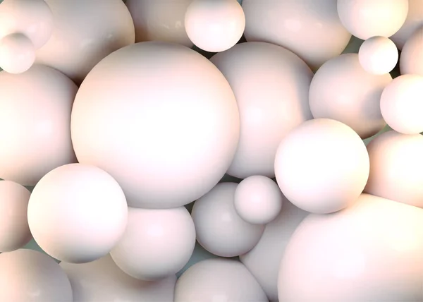 3D Render de bolas brilhantes com tamanho diferente em gradiente simples — Fotografia de Stock