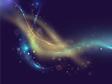 Soyut fütüristik teknoloji parlayan dalgalar renkli bokeh ligh