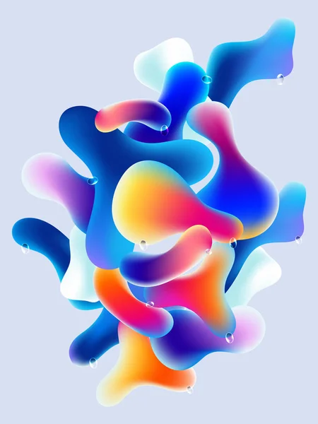 Многоградиентный цветной жидкий пузырь жидкого искусства абстрактный backgro — стоковый вектор