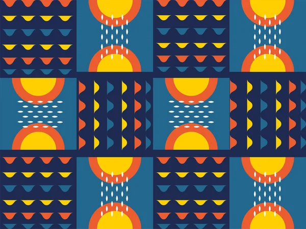 Kleurrijke abstracte naadloze achtergrond van verschillende patronen en — Stockvector