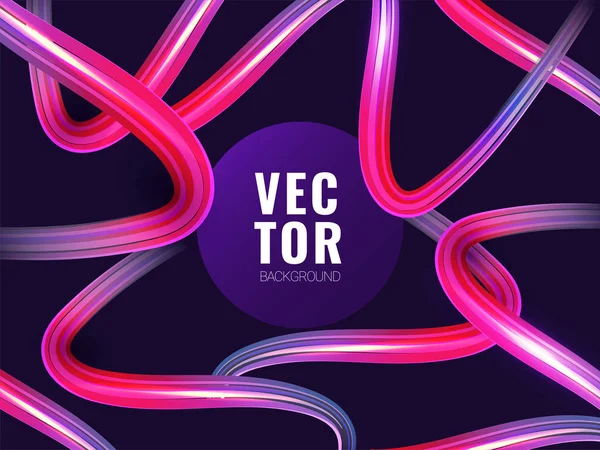 Veelkleurige Neon Wave Light Trail abstracte achtergrond. — Stockvector