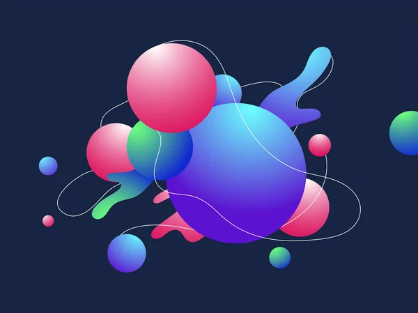 Барвистий елемент абстрактних шаблонів кульок або сфер на синьому фоні g — стоковий вектор