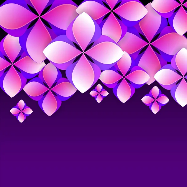 美しい抽象的な花のパターンは、紫色の背景を飾りました. — ストックベクタ