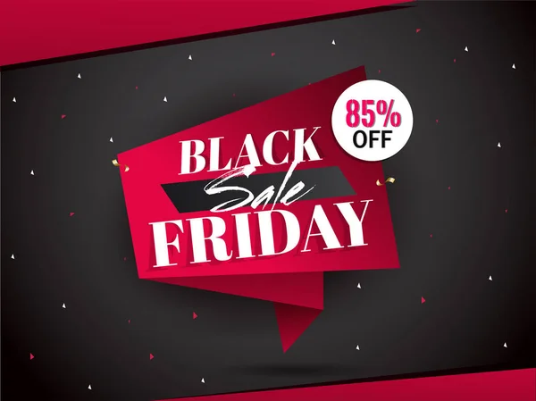 Black Friday Sale tag ou fita com 85% oferta de desconto em preto —  Vetores de Stock