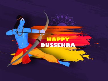 Fırça darbesi etkisi üzerine Hindu Mitolojisi Lord Rama İllüstrasyon