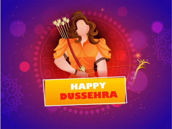 Projeto de cartaz de celebração feliz Dussehra com ilustração de Oi —  Vetores de Stock
