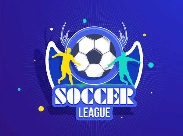 Soccer League match header of banner ontwerp met illustratie van — Stockvector