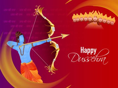 Lord Rama'nın Jai Sh'te Ravana'ya karşı bir hedef alma İllüstrasyonu