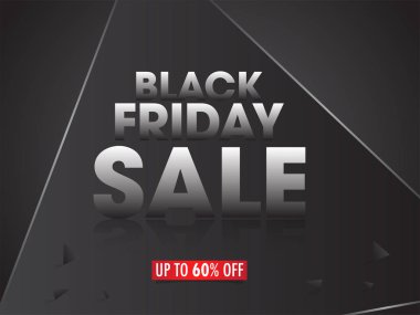 Black Friday Sale afiş veya poster tasarımı ile 60% indirim offe
