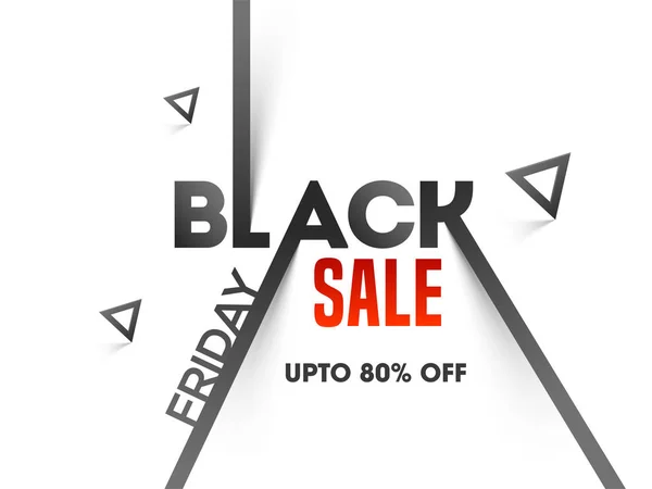 Stylish text of Black Friday with 80% discount offer on white ba — Stock Vector