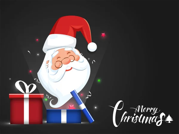 Feliz Navidad tarjeta de felicitación o diseño de póster con ilustración — Vector de stock