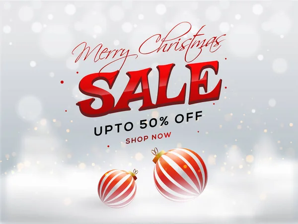 Merry Christmas försäljning banner eller affisch design med 50% rabatt o — Stock vektor