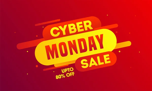 Hasta 80% oferta para Cyber Monday Venta banner o diseño de póster wi — Archivo Imágenes Vectoriales