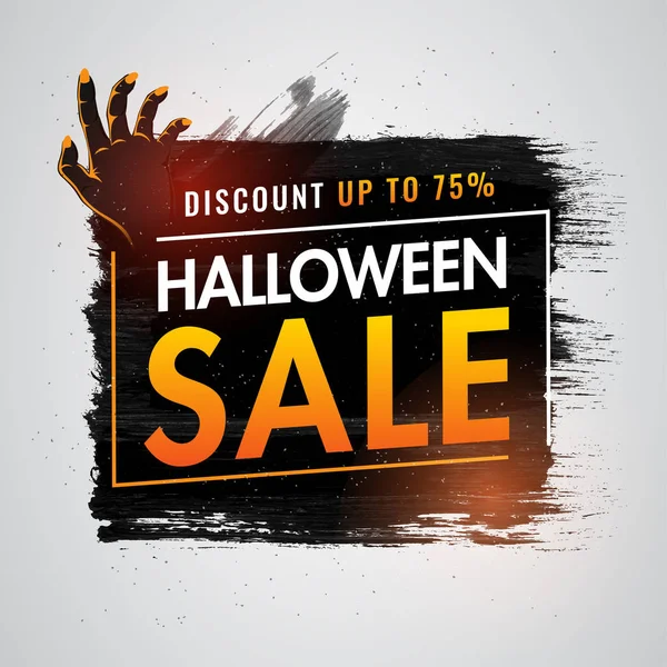 Halloween Sale poster or template design with 75% discount offer — Stock Vector