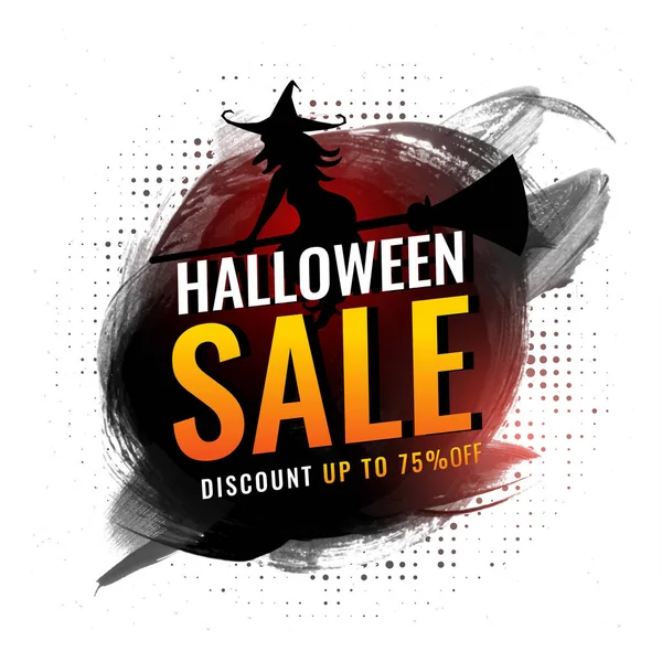 Halloween Sale poster or template design with 75% discount offer — Stock Vector