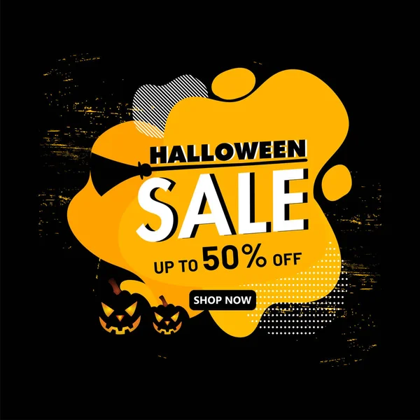 Halloween-Verkaufsposter oder Schablonendesign mit 50% Rabatt — Stockvektor