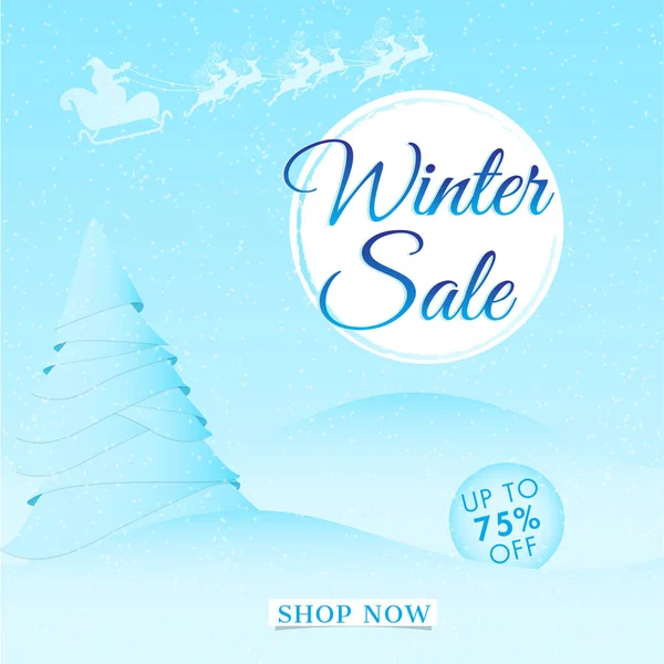 Зимовий розпродаж плакат або дизайн шаблону з 75% знижкою на — стоковий вектор