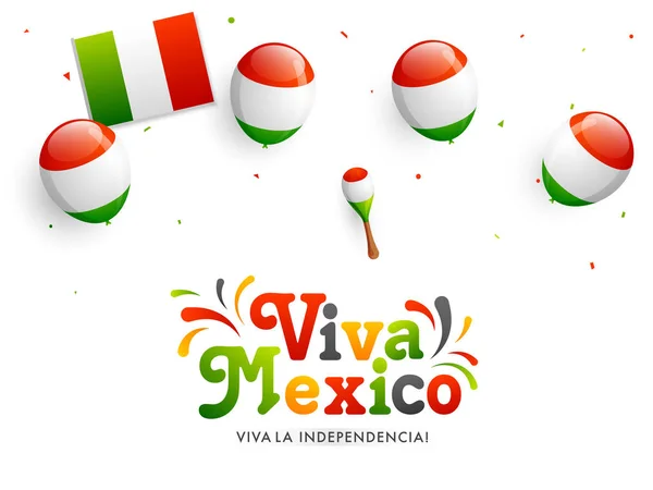 비바 멕시코 독립 기념일 기념 배너 또는 포스터 디자인 — 스톡 벡터