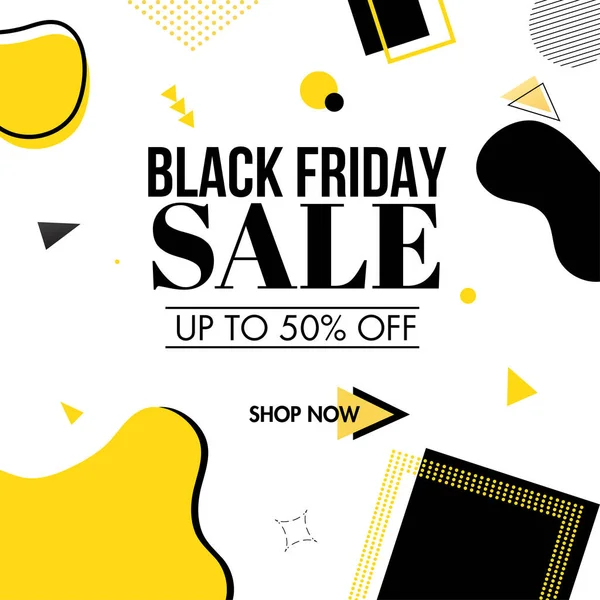 Black Friday Sale afiş veya şablon tasarım% 50 indirim ile — Stok Vektör