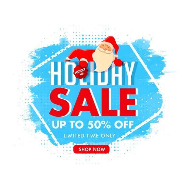 Holiday Sale poster or template design with 50% discount offer a — Stock Vector