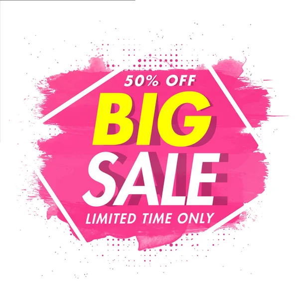 Big Sale poster or template design with 50% discount offer and b — ストックベクタ