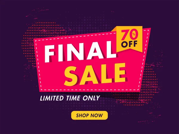 Final Sale poster or banner design with 70% discount offer on pu — 스톡 벡터