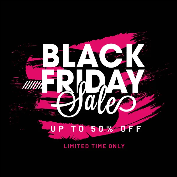 Black Friday Sale cartaz ou modelo de design com 50% desconto de — Vetor de Stock