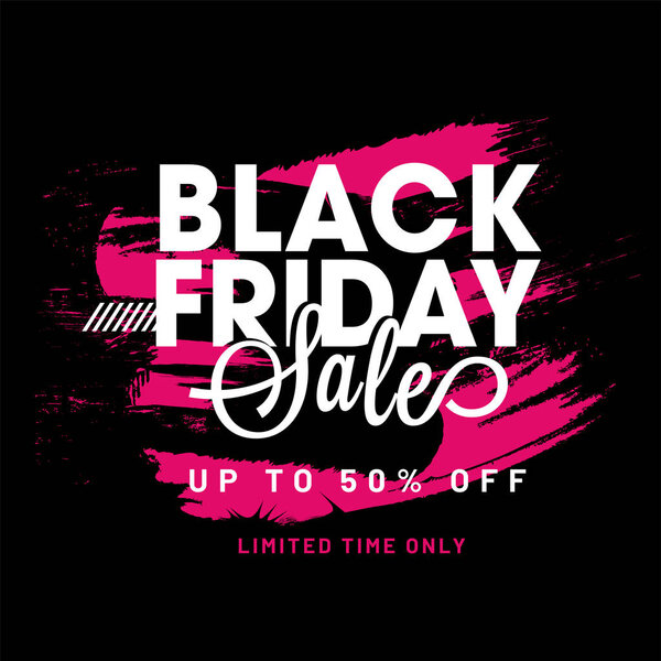 Плакат Black Friday Sale или искушающий дизайн со скидкой 50%
