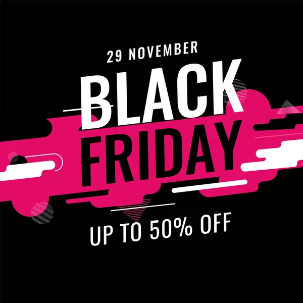 Up To 50% offer for Black Friday text on abstract dynamic geomet — Stockvector