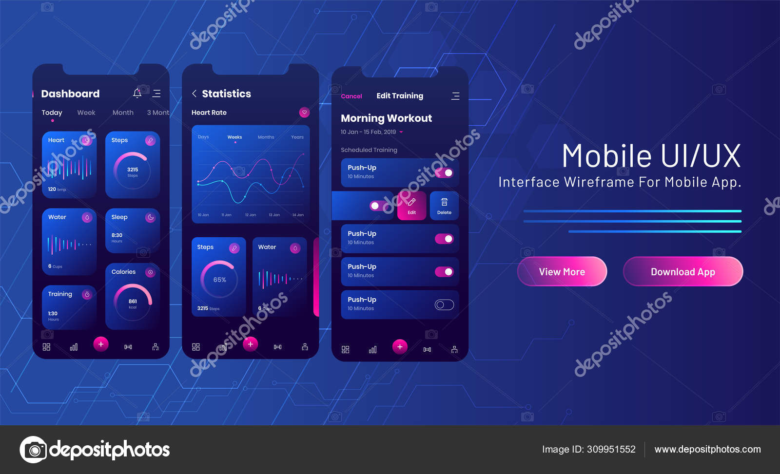 Mobile UI/UX web banner design with analysis mobile app screen o Stock  Vector Image by ©alliesinteract #309951552