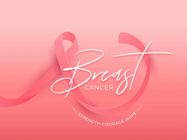 Bröst cancer band och ge budskapet som styrka mod Hope o — Stock vektor